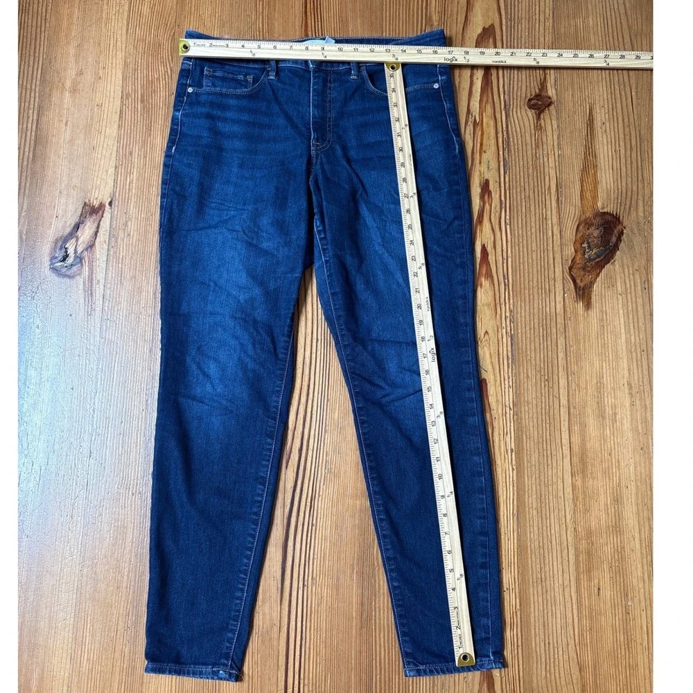 Athleta Sculptek Jeans Women Blue Dark Wash Skinny Sculpting SIZE 12